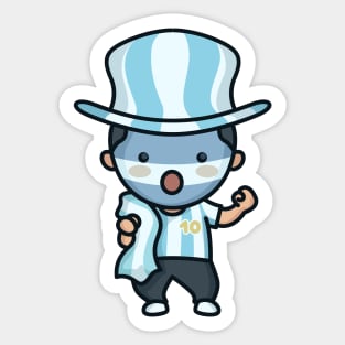 Cute Argentine Soccer Fan Sticker